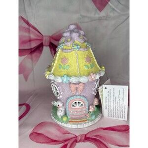 Coquette Light Up Easter Bunny Gingerbread House